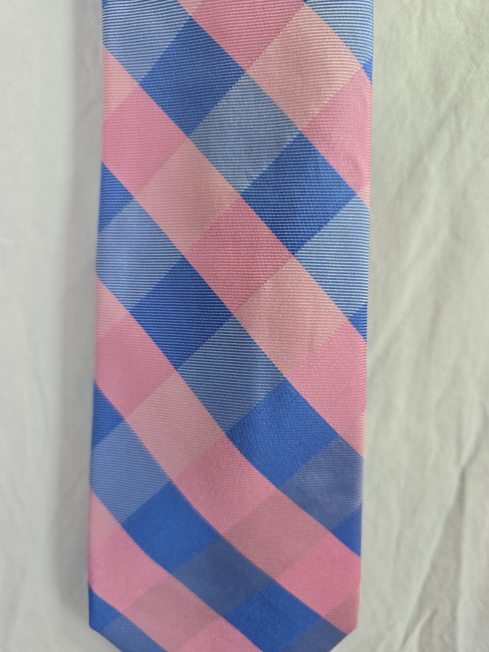Nautica Pink and Blue Check Silk Tie